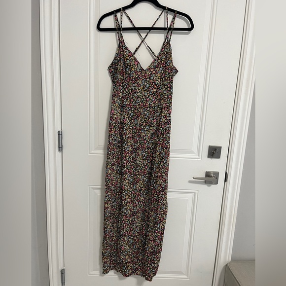 NWT - Zara Women’s Micro Floral Print Strappy Midi Dress - Size L - Picture 1 of 12